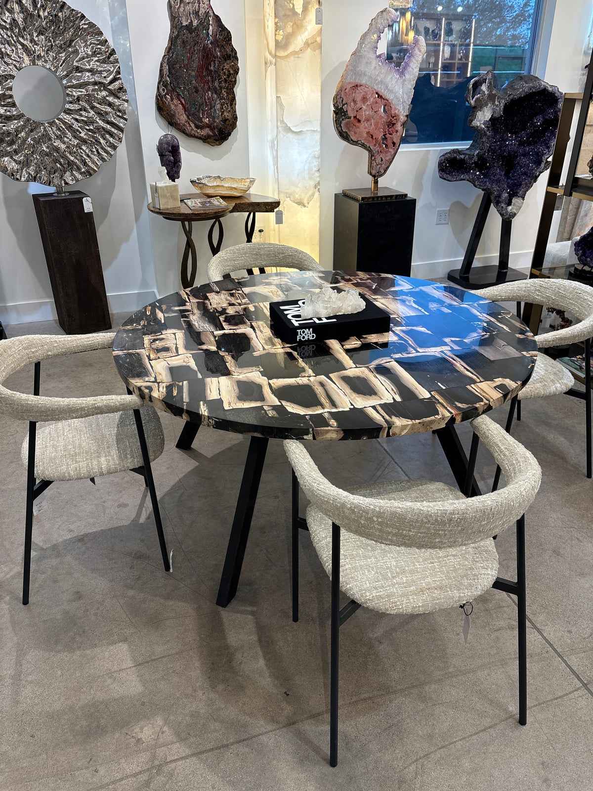 Petrified wood table