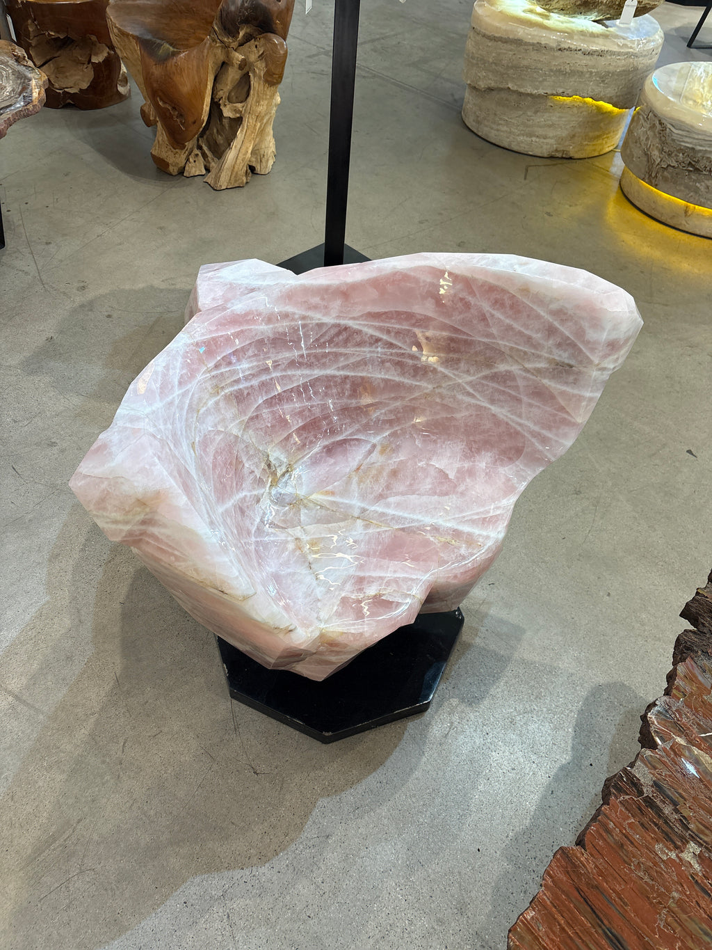 Rose quartz rotating chair