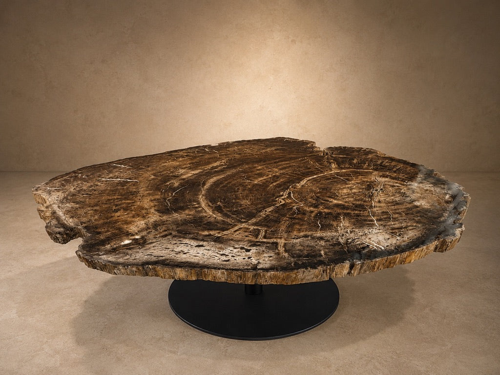 PETRIFIED WOOD SIDE TABLE