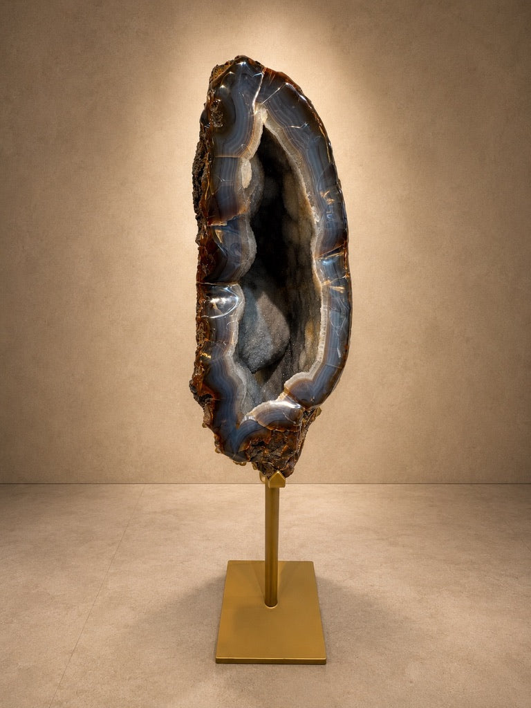BRAZILIAN AGATE DRUZY SCULPTURE