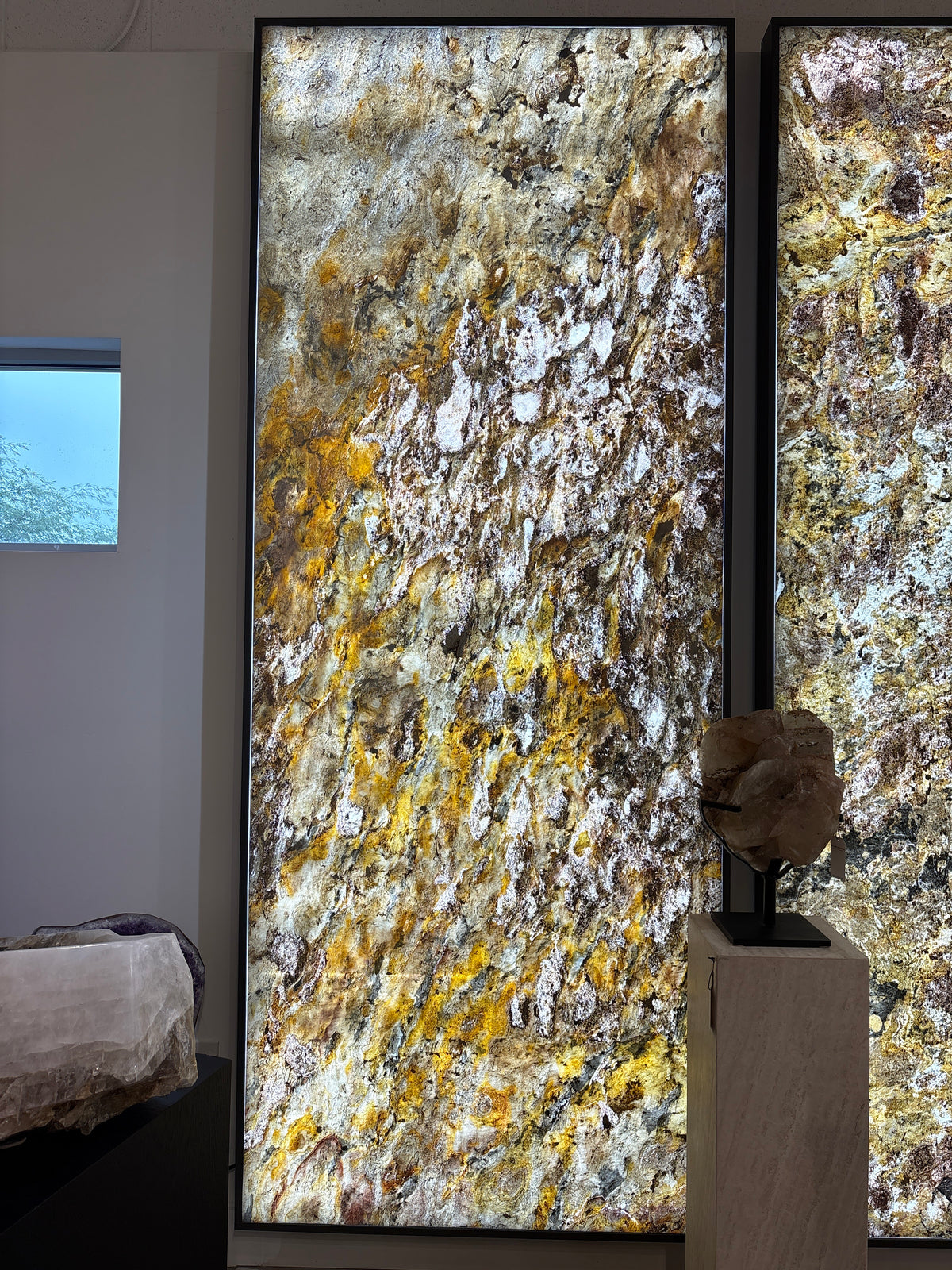 Backlit stone panel