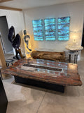 Petrified wood fire pit